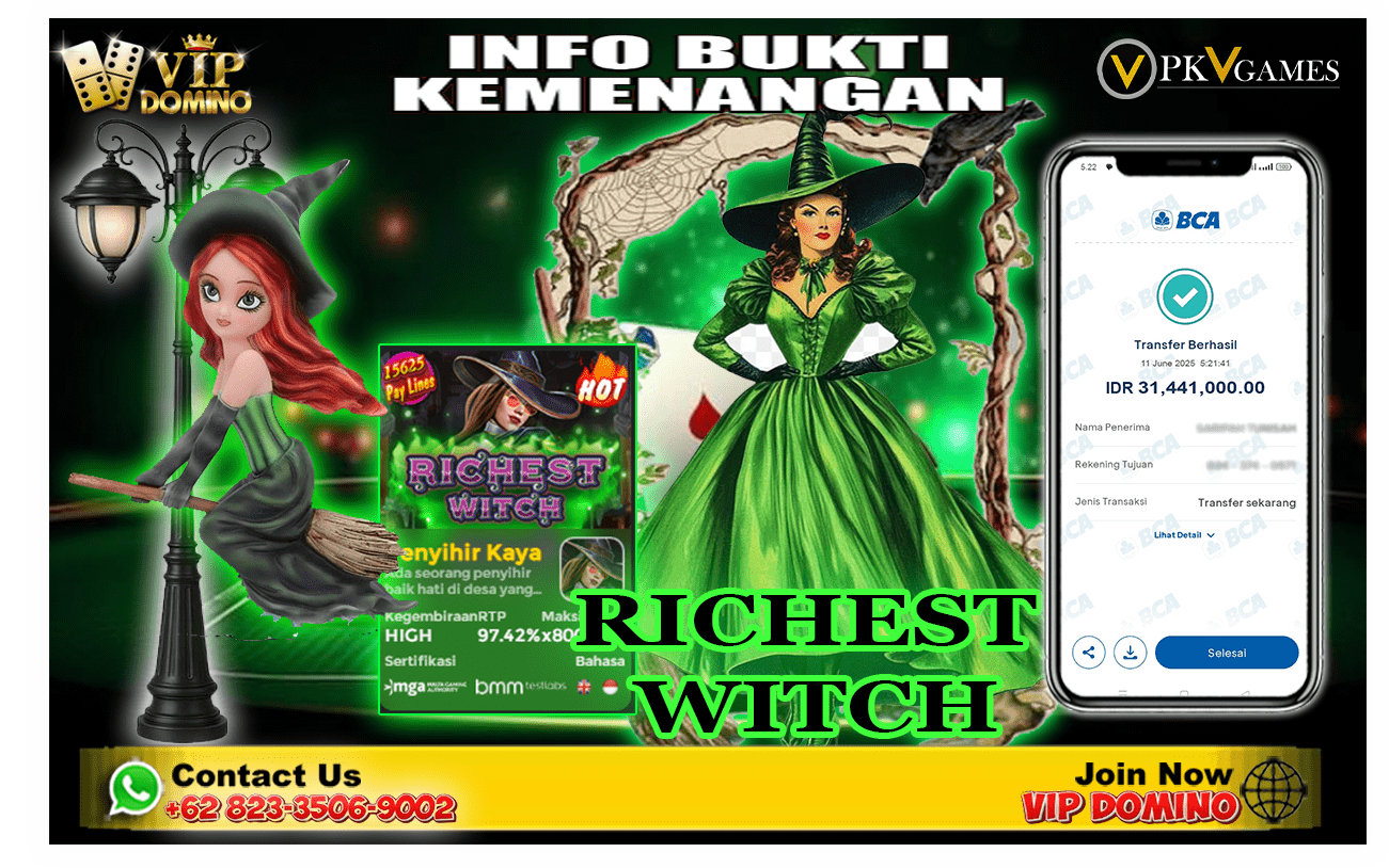 🧙‍♀️ Maxwin 31 Juta di Slot Richest Witch Bersama VIP Domino! 🎰💰