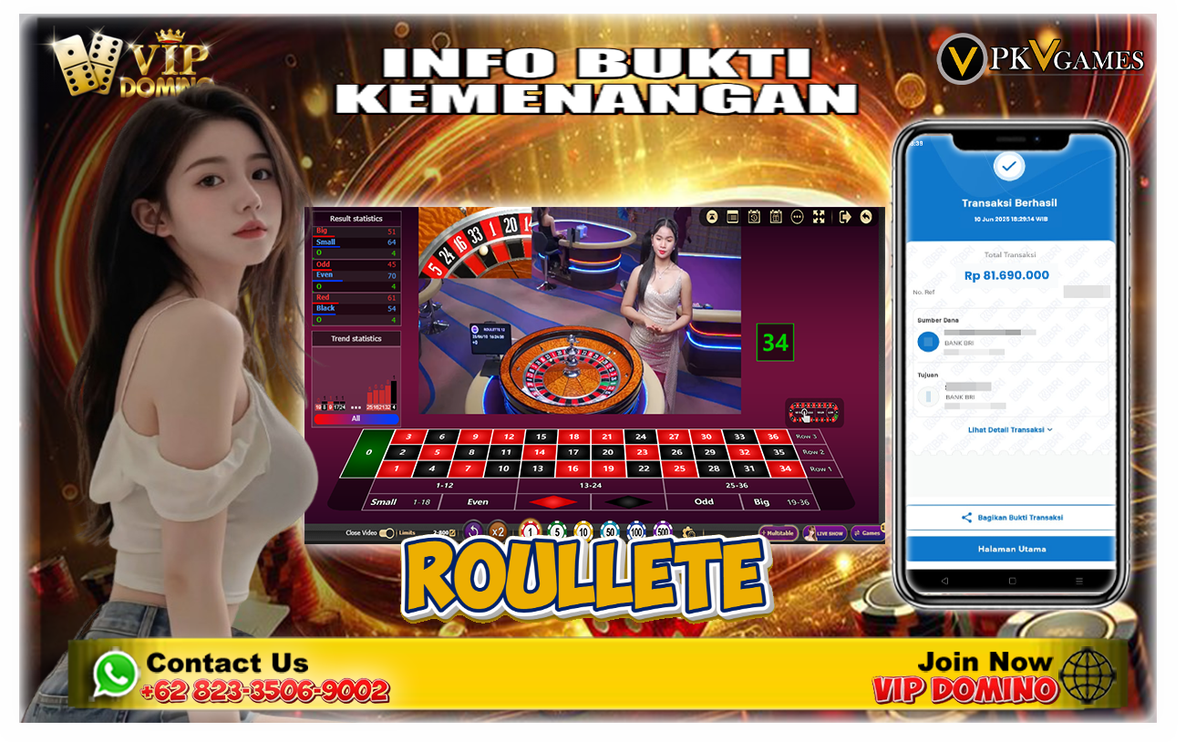 Menang Besar di Live Casino Roulette Bersama VIP Domino