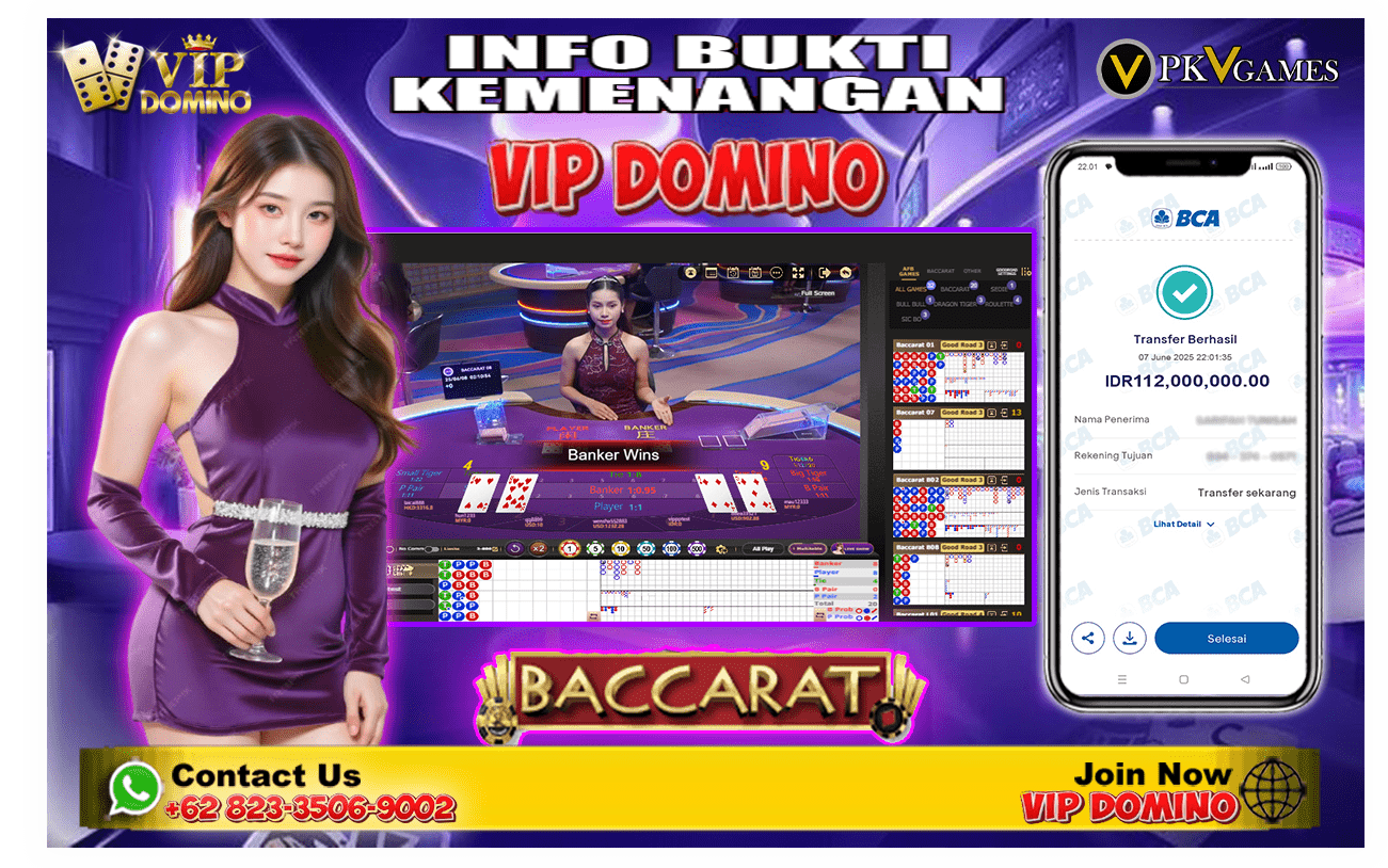 💰 Menang 112 Juta Bermain Baccarat! Bukti Nyata Cuan Bersama VIP Domino 🎉