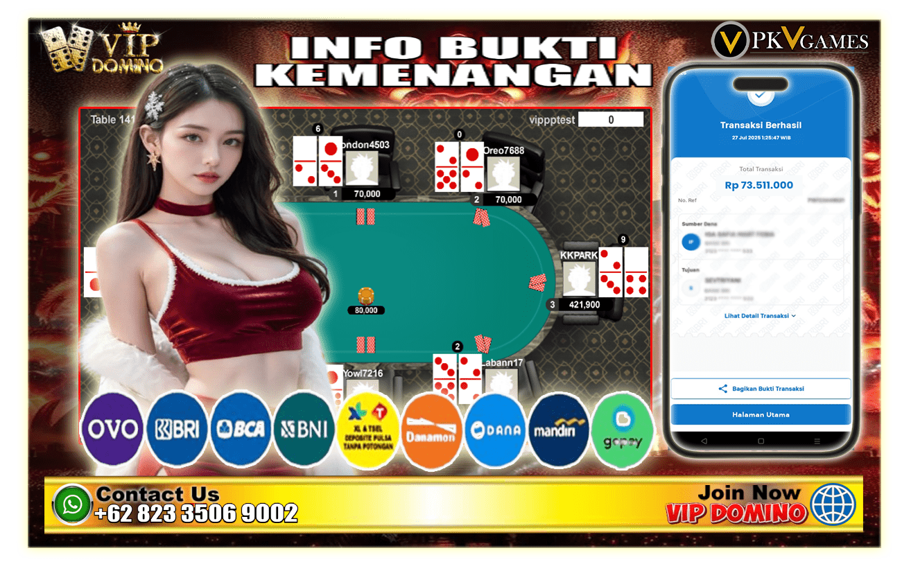 🃏 MENANG 73 JUTA BERMAIN ADUQ DI VIP DOMINO – MODAL RECEH, CUAN GEDE BOSKU!