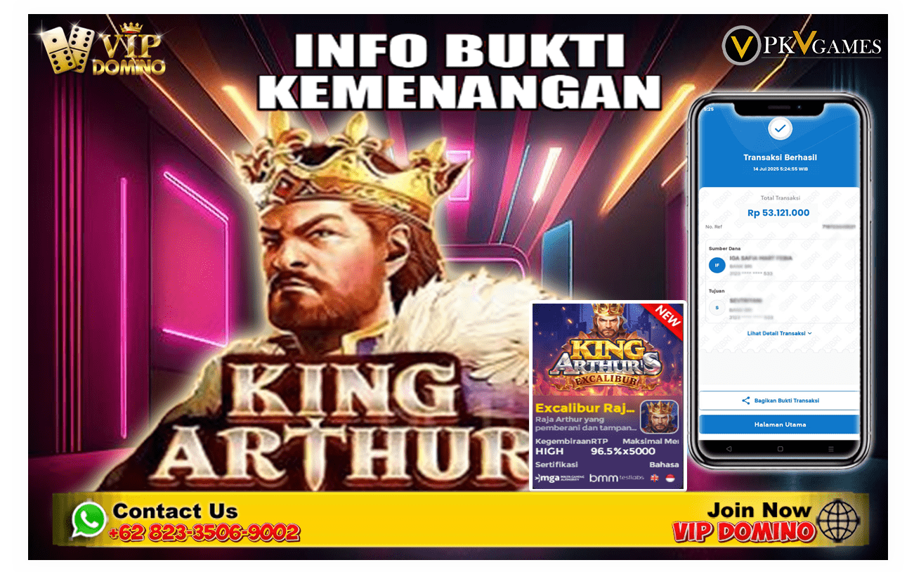 👑 Menang 53 Juta di Slot King Arthur – VIPDOMINO Buktikan Slot Gacor Bukan Sekadar Mitos!