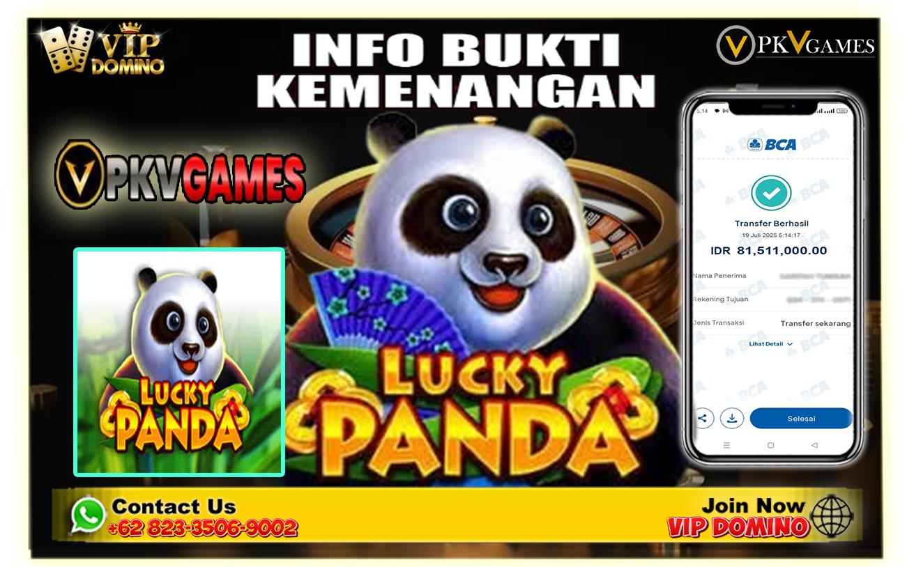 🎰 Jackpot 81 Juta di Slot Lucky Panda – Sensasi Gacor dari VIP DOMINO!