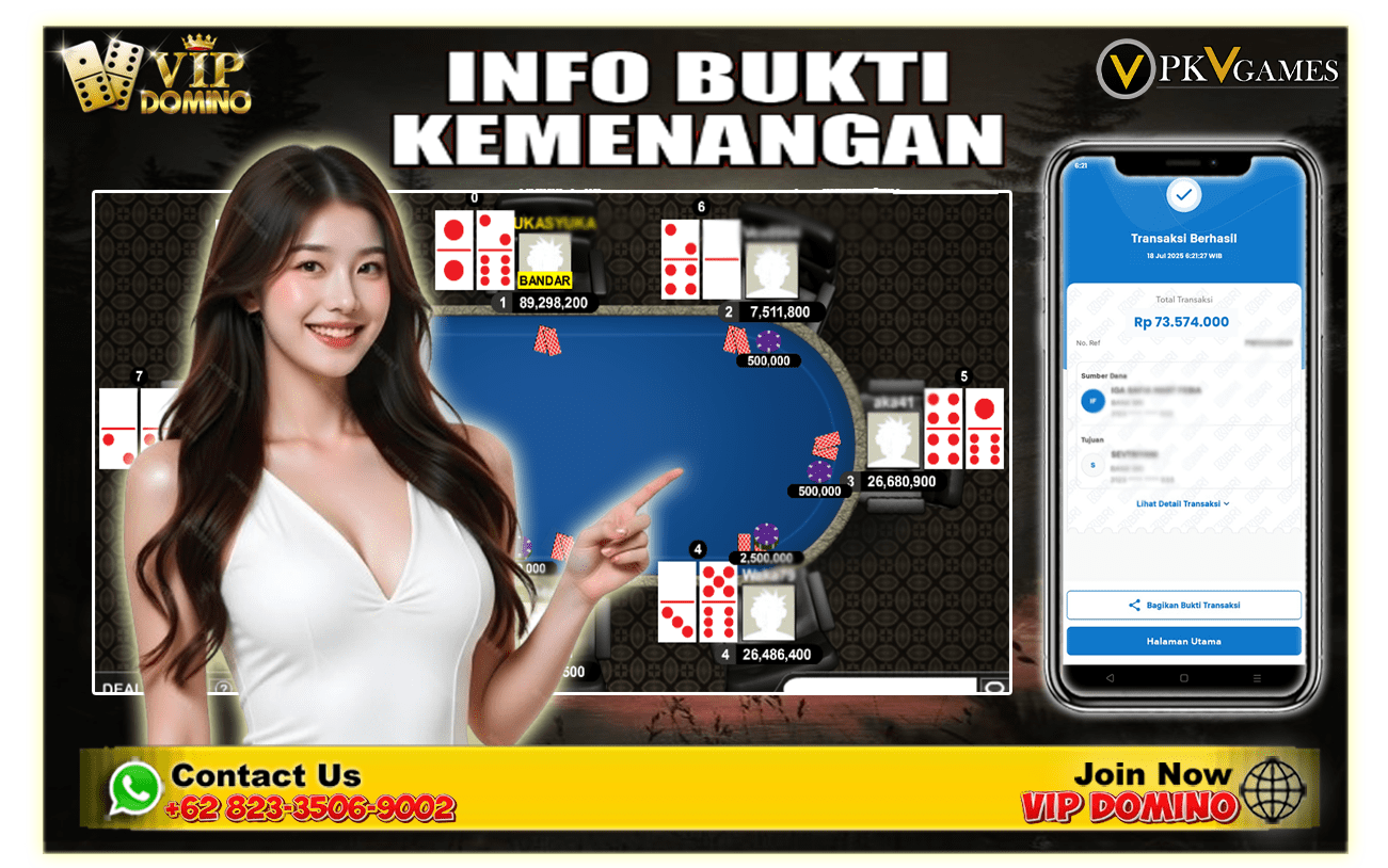 💰 Menang 73 Juta Bermain BandarQ di VIP DOMINO – Main Cerdas, Cuan Deras!