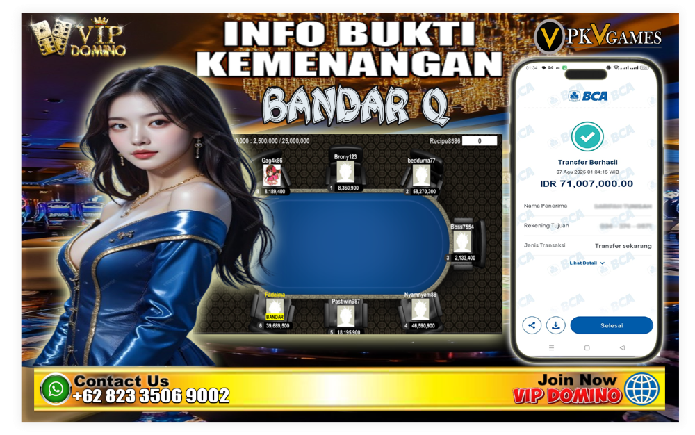 Kemenangan Besar Bermain Bandar Q di VIPDOMINO