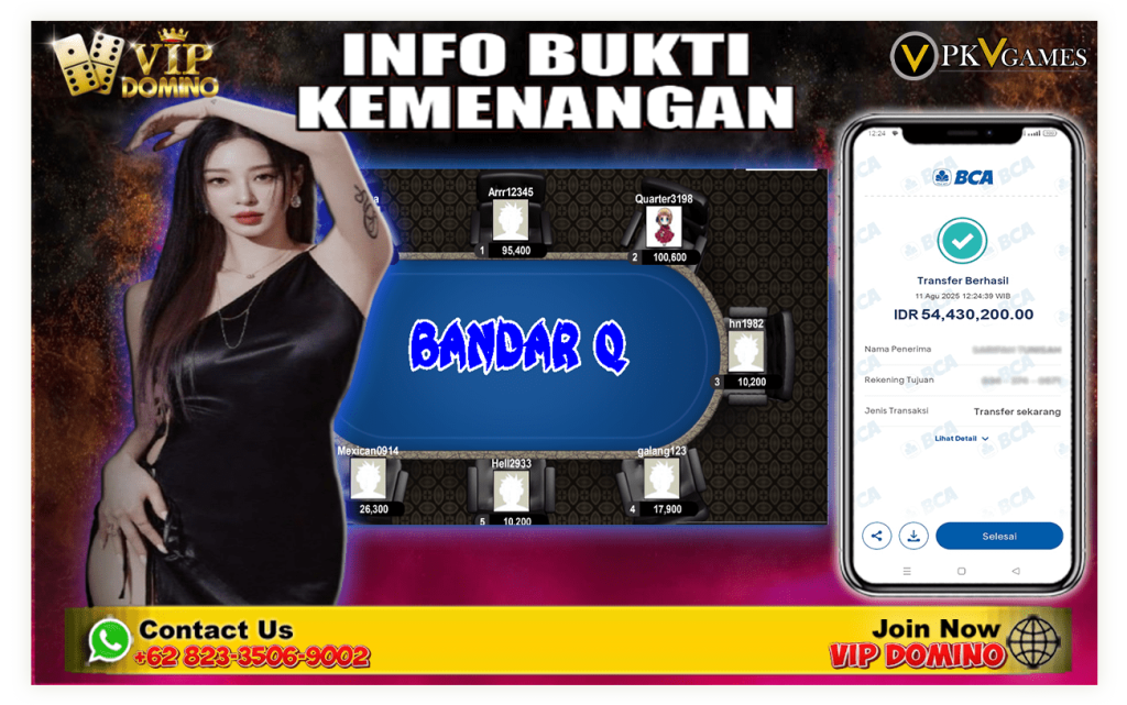 Bukti Kemenangan Bermain BandarQ di VIPDOMINO