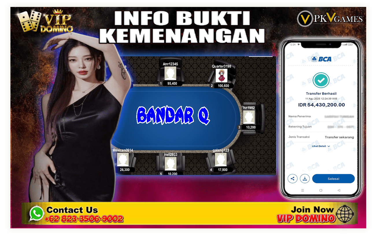 Bukti Kemenangan Bermain BandarQ di VIPDOMINO