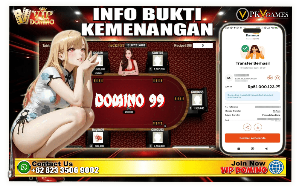 Kemenangan 51 Juta Bermain di VIP DOMINO Situs Gacor Terbaik