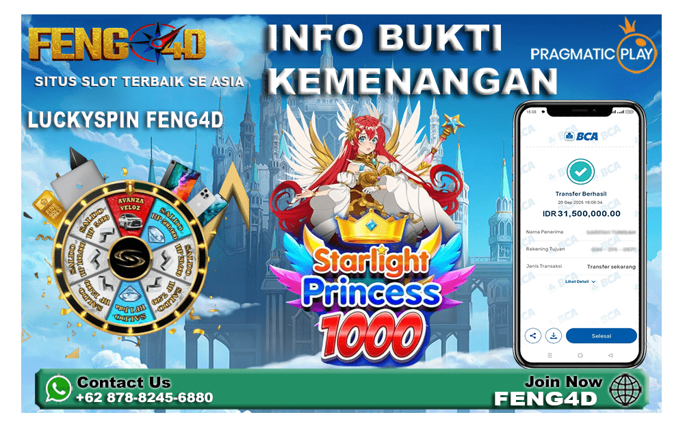 Bukti Kemenangan Starlight Princess 1000 di FENG4D!