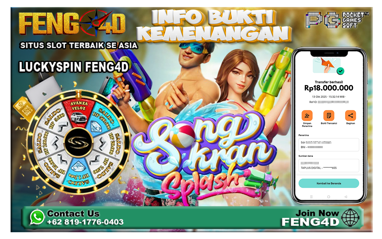 Kemenangan Slot Songkran Splash PG SOFT Beri Rp 18 Juta di Feng4D