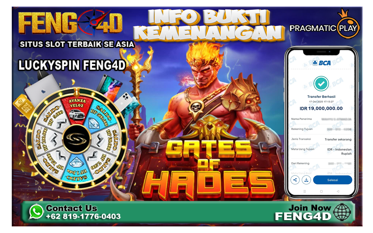 Kemenangan Slot Gates of Hades Pragmatic Play Raup Rp 19 Juta di Feng4D