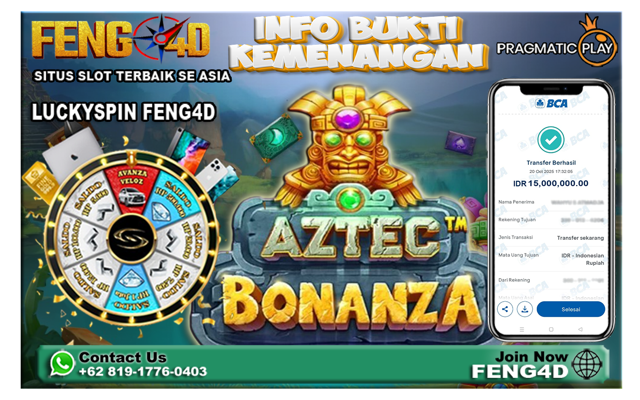 Kemenangan Slot Aztec Bonanza Beri Rp 15 Juta di Feng4D