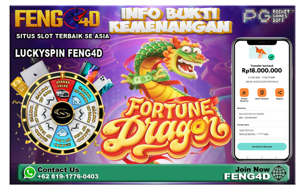 Kemenangan Slot Fortune Dragon Beri Rp 18 Juta di Feng4D
