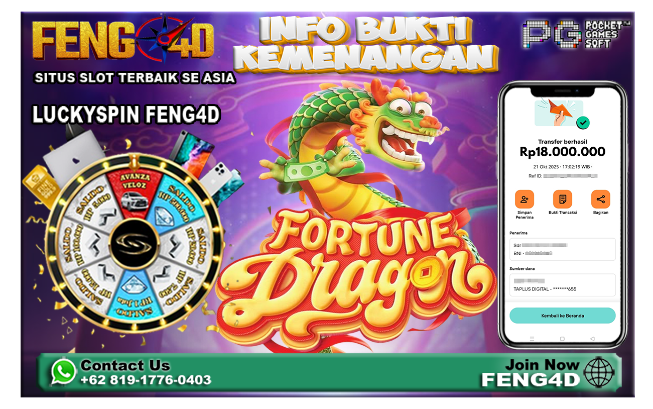 Kemenangan Slot Fortune Dragon Beri Rp 18 Juta di Feng4D