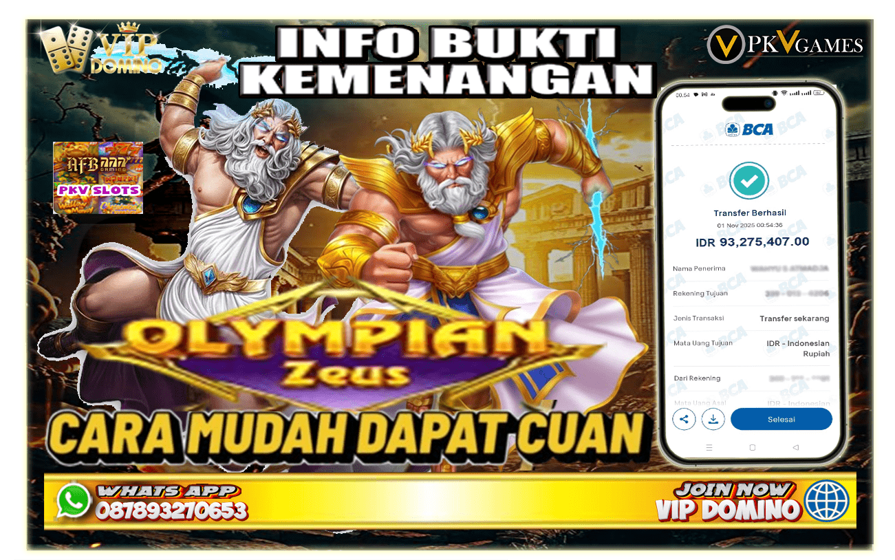 Awal Bulan Pecah Maxwin 90 Juta di PKV Slot Olympian Zeus — Bukti Gacor di VIP DOMINO