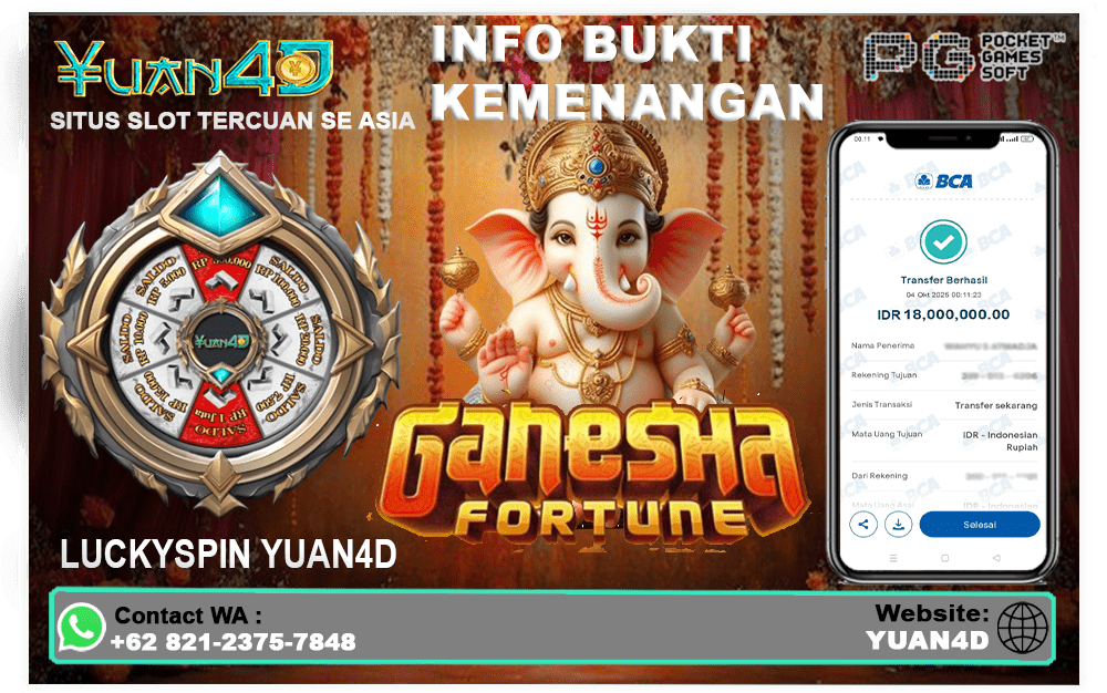 Gokil! Kemenangan Rp18 Juta Bermain Slot Ganesha Fortune di YUAN4D