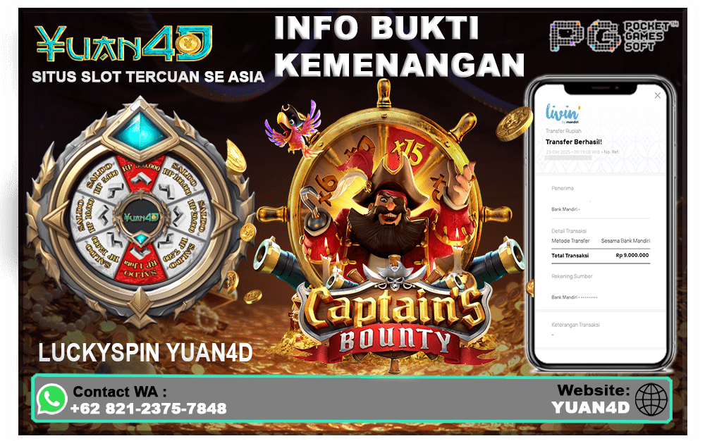 Kemenangan Besar Bermain Captain’s Bounty di YUAN4D – Raih Harta Karun Bajak Laut!