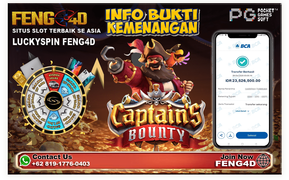 Kemenangan besar Captain’s Bounty slot FENG4D