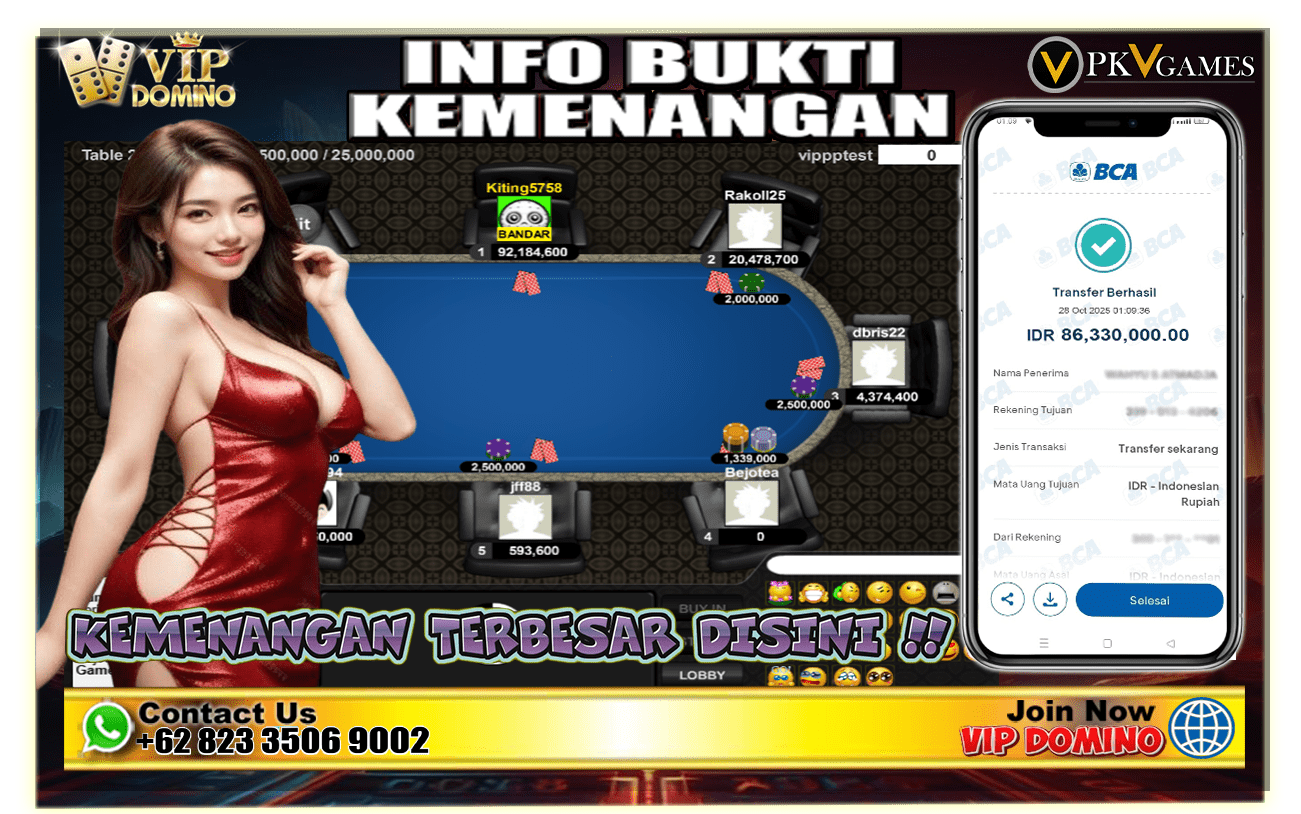 Main di VIP DOMINO Wede Besar Tiap Hari! Jepe Lagi 89 Juta di Game BandarQ