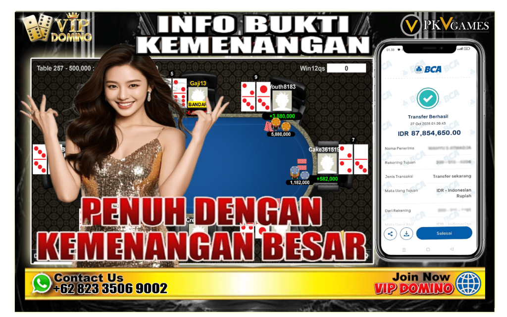 Sukses Jepe 87 Juta di Akhir Bulan! BandarQ VIP DOMINO Memang Pasti Gacor!