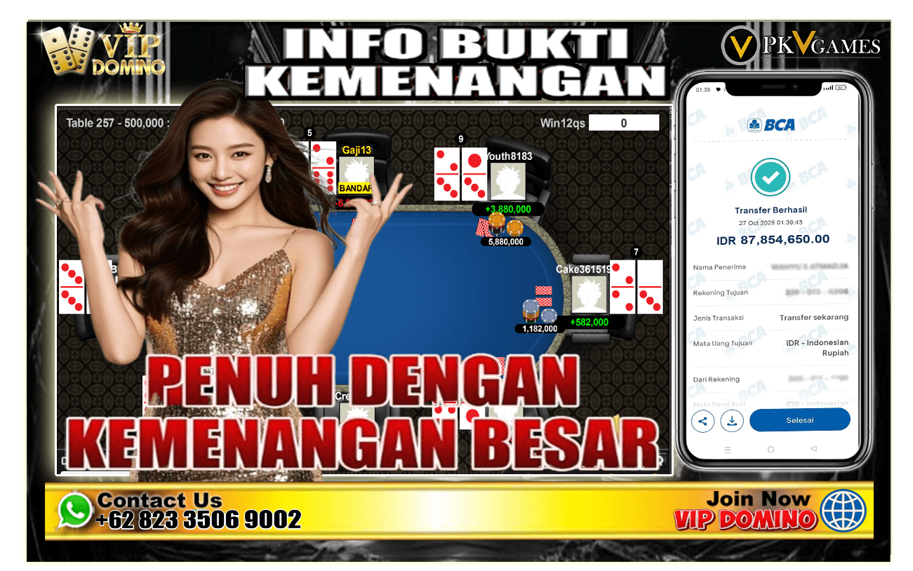 Sukses Jepe 87 Juta di Akhir Bulan! BandarQ VIP DOMINO Memang Pasti Gacor!