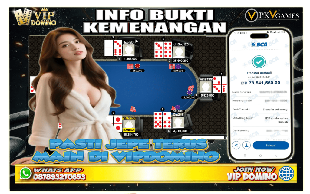 Siapa Bilang Akhir Bulan Gak Bisa Jepe? Nih, Jepe Lagi 88 Juta Main BandarQ di VIP DOMINO
