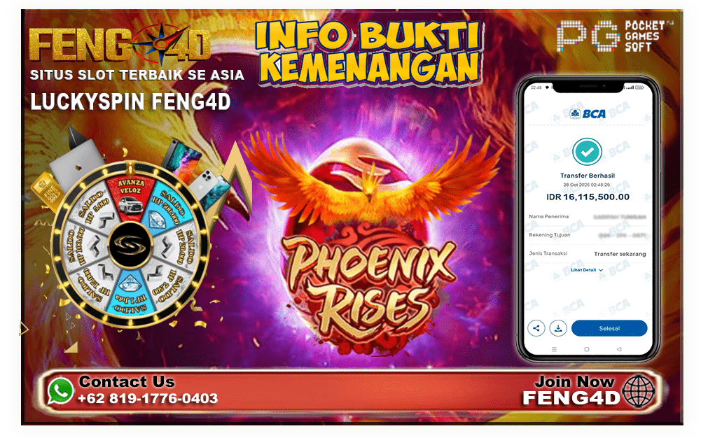 Phoenix Rises Slot โ Kemenangan Besar Rp 16.115.500 di FENG4D