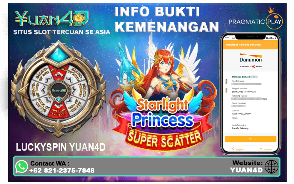 Bukti Kemenangan Starlight Princess Super Scatter di YUAN4D – Kemenangan Spektakuler dari Sang Putri Cahaya!