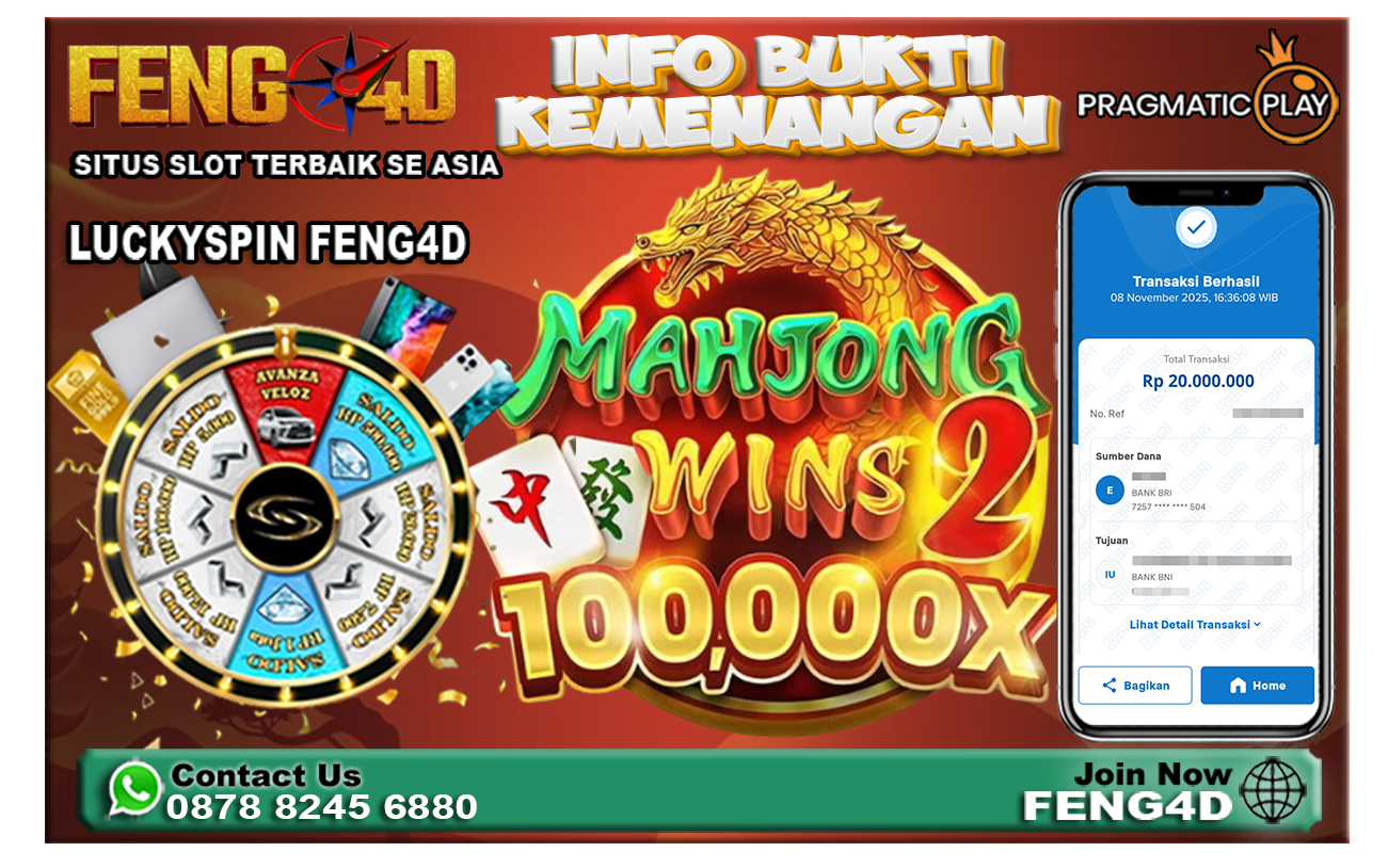 Kemenangan Slot Mahjong Wins 2 Raup Rp 20 Juta di Feng4D