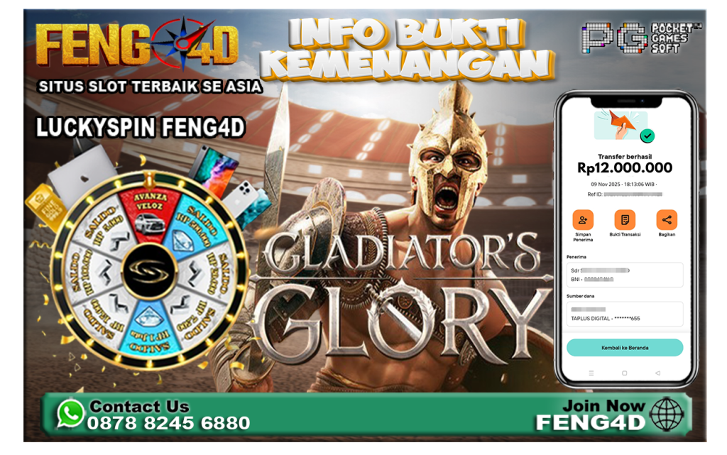 Kemenangan Slot Gladiator Glory PG SOFT Beri Rp 12 Juta di Feng4D