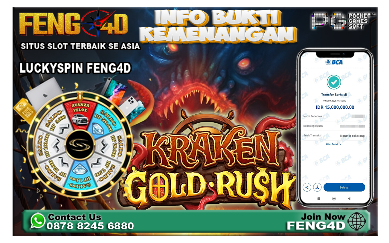 Jackpot Kraken Golden Rush Rp 15 Juta di Feng4D! Kisah Kemenangan Epik