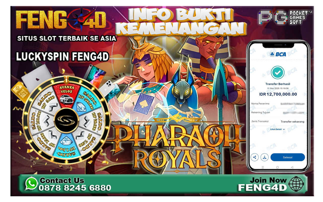 Kemenangan Slot Pharaoh Royal PG SOFT Raup Rp 12,7 Juta di Feng4D