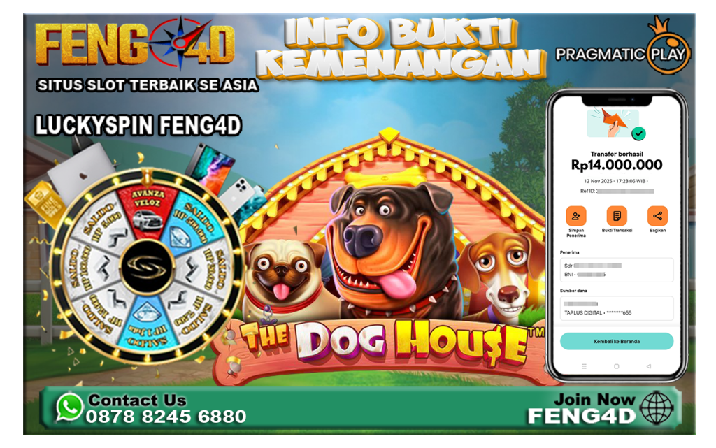 Kemenangan Slot The Dog House Raup Rp 14 Juta di Feng4D