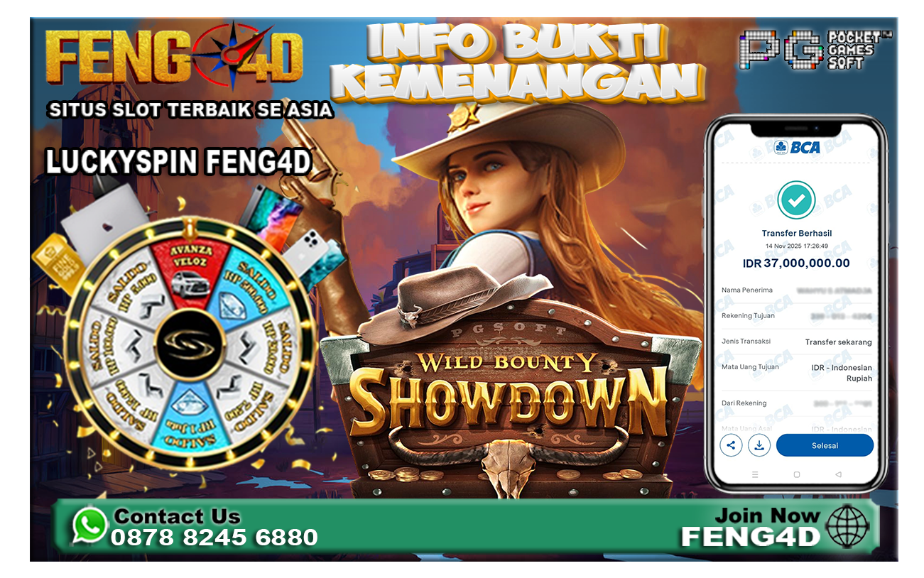 Kemenangan Slot Wild Bounty Showdown PG SOFT Bagi Rp 37 Juta di Feng4D