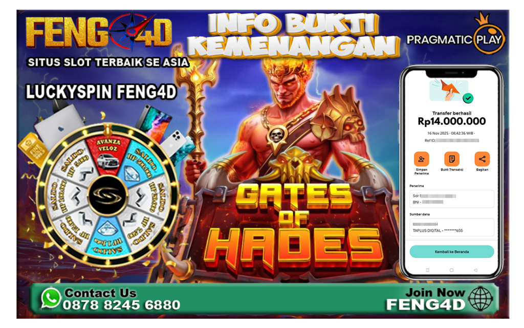 Jackpot Slot Gates of Hades Raup Rp 14 Juta di Feng4D