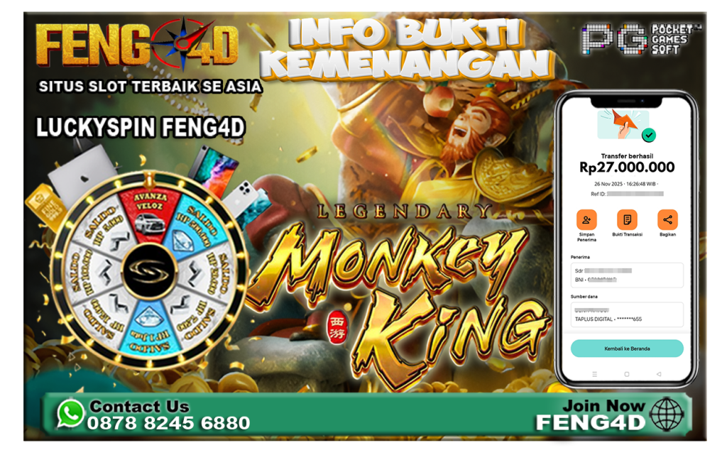 Kemenangan Slot Legendary Monkey King Raup Rp 27 Juta di Feng4D