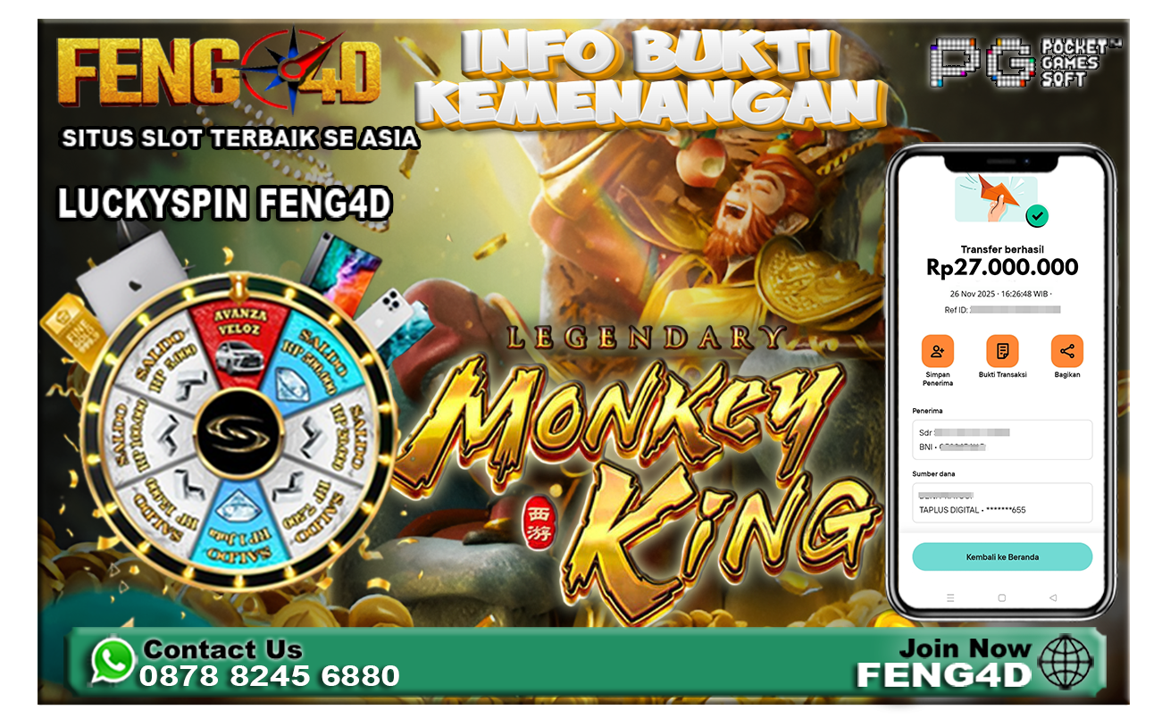 Kemenangan Slot Legendary Monkey King Raup Rp 27 Juta di Feng4D