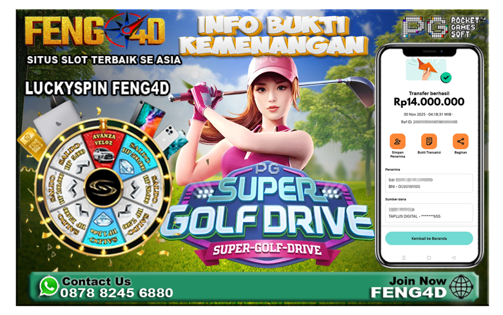 Kemenangan Slot Super Golf Drive Raup Rp 14 Juta di Feng4D