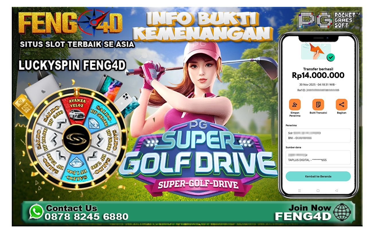 Kemenangan Slot Super Golf Drive Raup Rp 14 Juta di Feng4D