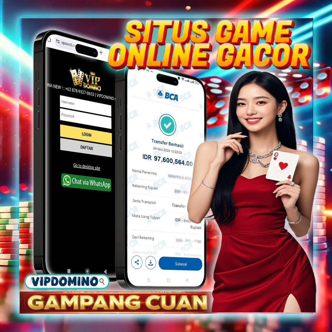 Bukti Kemenangan Bermain di VIPDOMINO Withdraw Rp97.600.564 Hari Ini