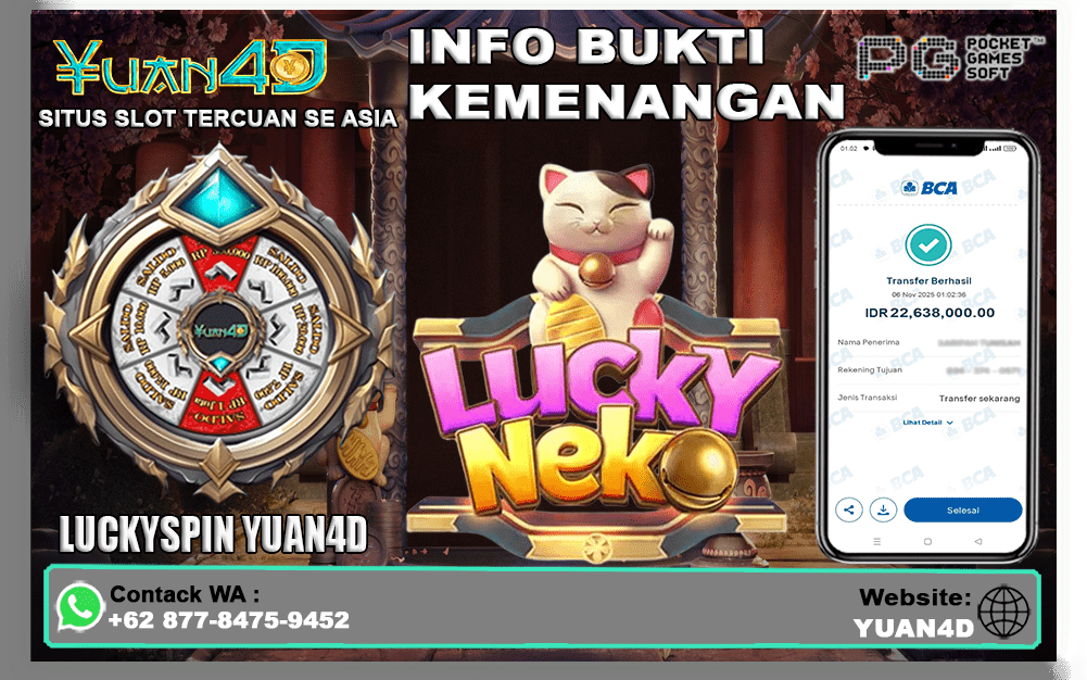 Menang besar Lucky Neko di YUAN4D