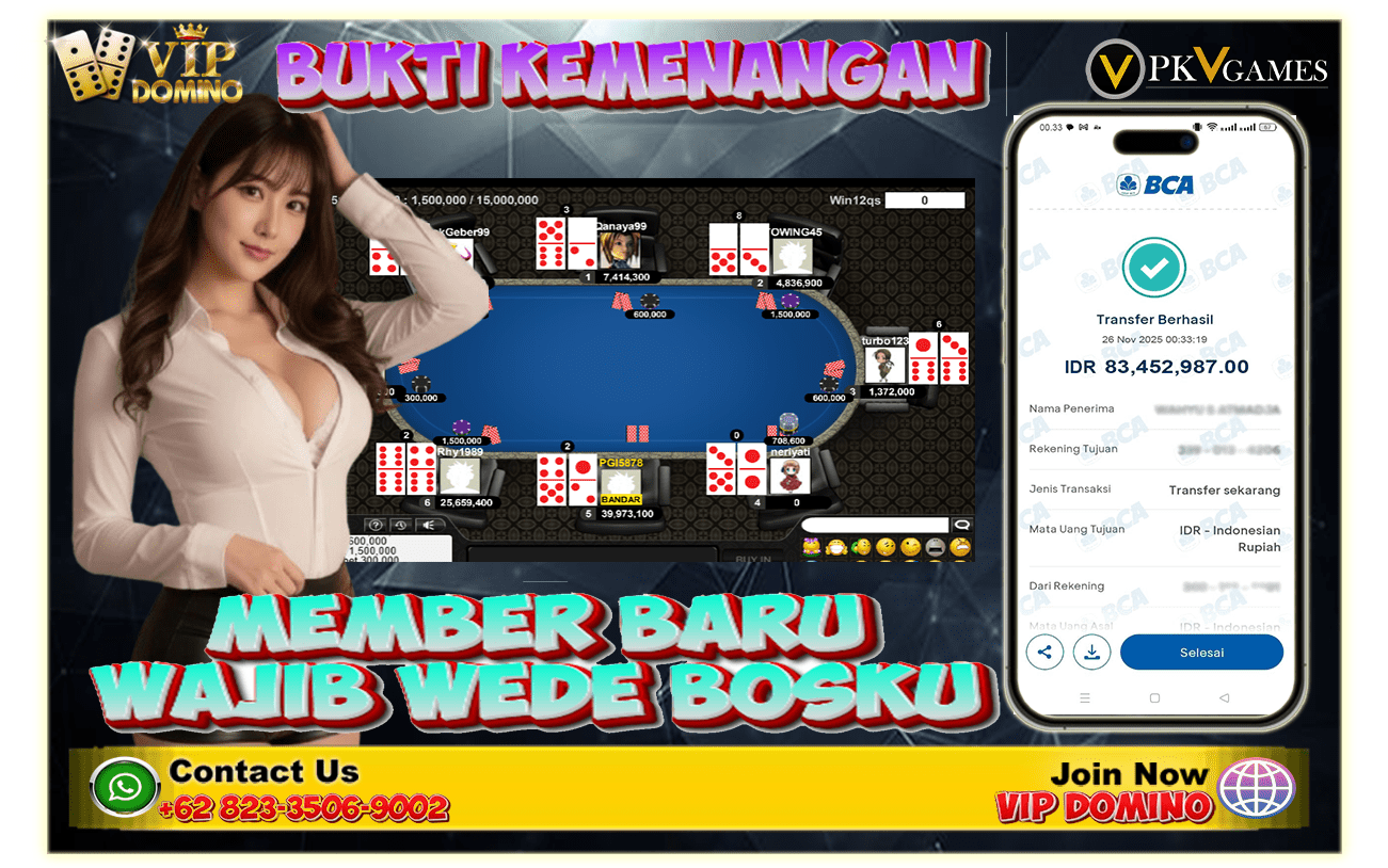 Akhir Bulan Tetap Gacor di VIP DOMINO! Bukti Kemenangan Terus Mengalir Tanpa Henti