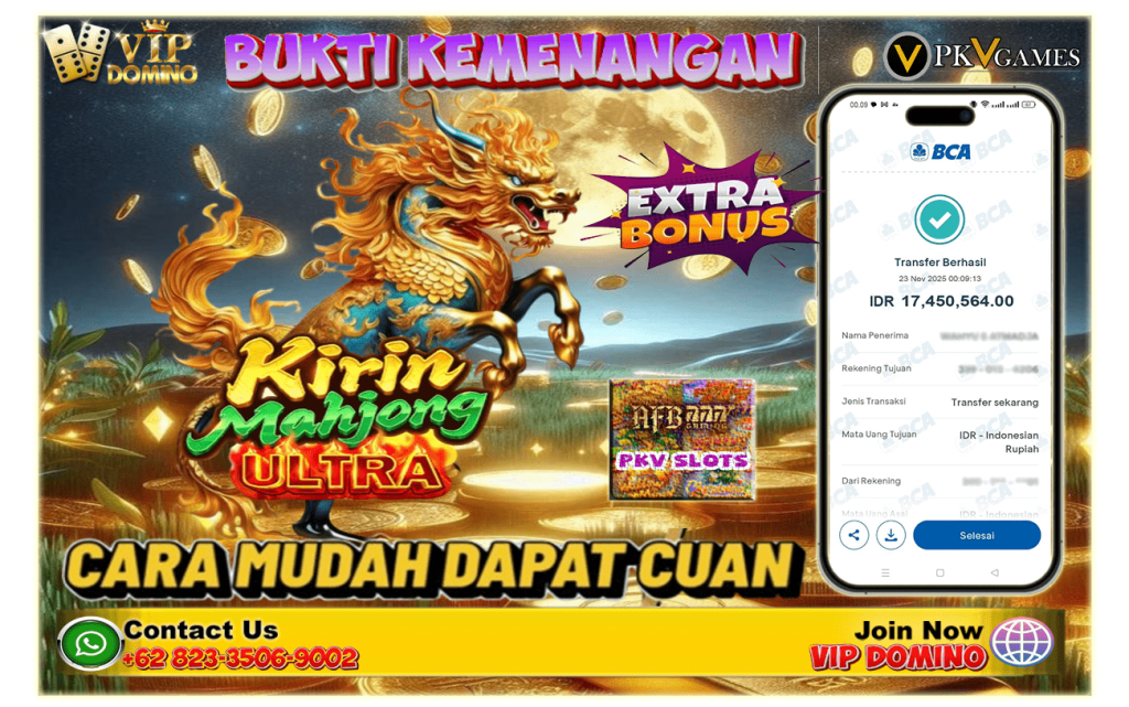 PKV Slots VIP Domino: Modal Receh Gampang Maxwin, Kirin Megaways Menyala Bosku!