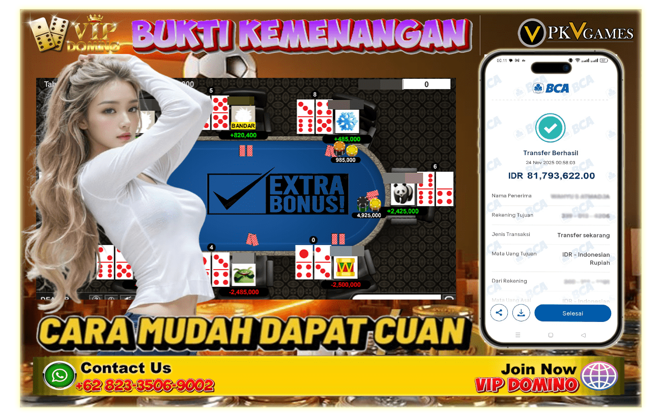 Lagi Lagi BandarQ Jepe Besar! Member VIP DOMINO Tembus Kemenangan Fantastis di PKV Games Tercuan