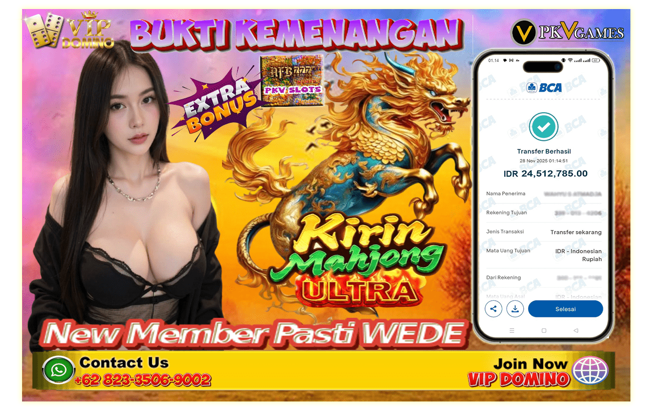 Kirin Mahjong Jepe Lagi Bosku! Modal Receh Pecah 24 Juta di VIP DOMINO
