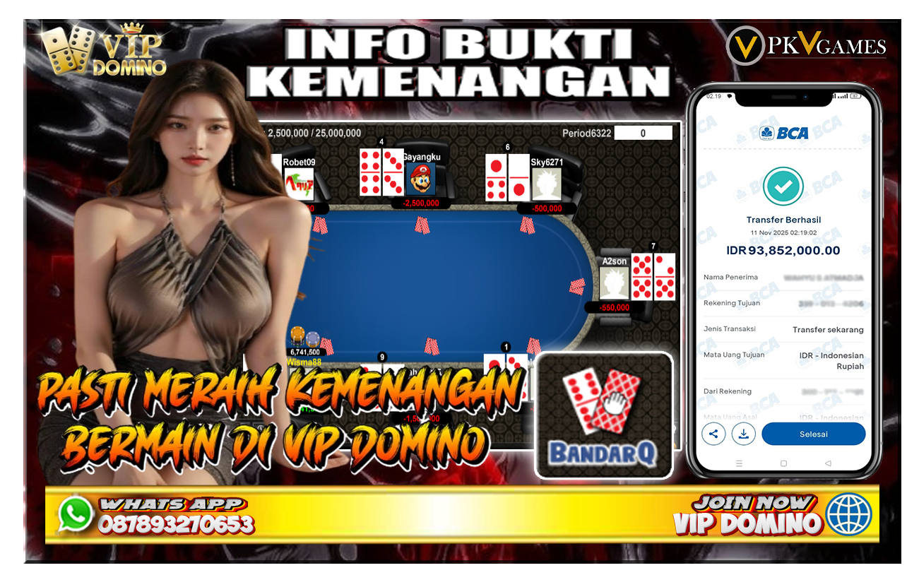 Wede Pasti Cuma di BANDARQ Bosku! Lagi-Lagi Pecah 89 Juta – Menyala Terus di VIP DOMINO GACOR