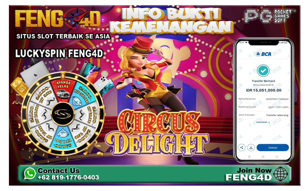 Bukti kemenangan Maxwin bermain Circus Delight
