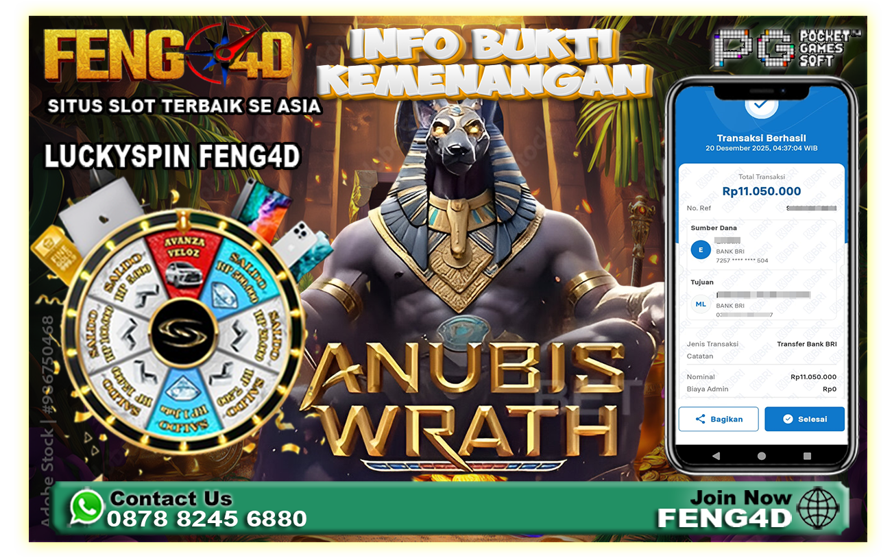 Kemenangan Slot Anubis Wrath (PG SOFT) Rp 11 Juta di Feng4D!