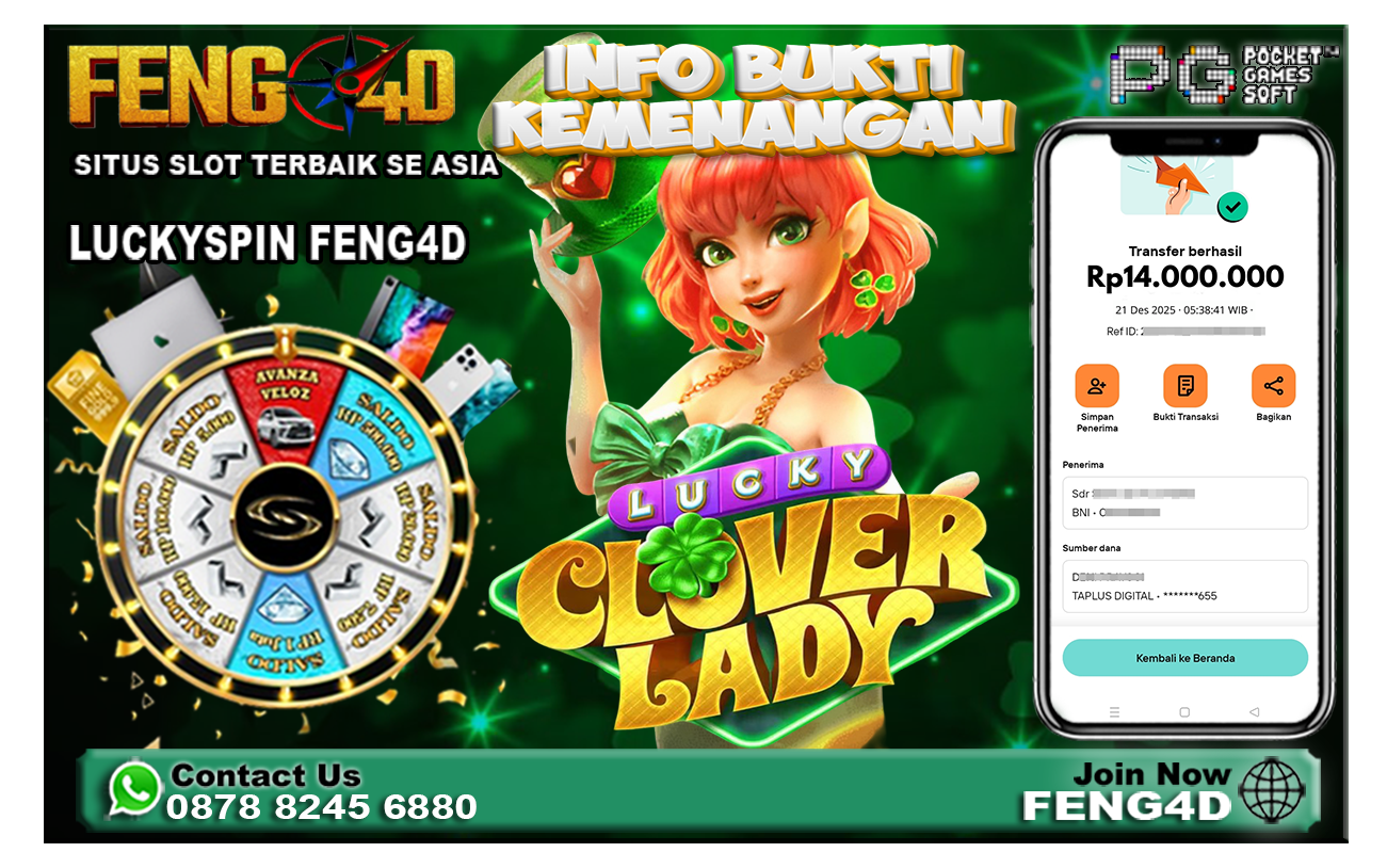 Kemenangan Slot Lucky Clover Lady Raup Rp 14 Juta di Feng4D