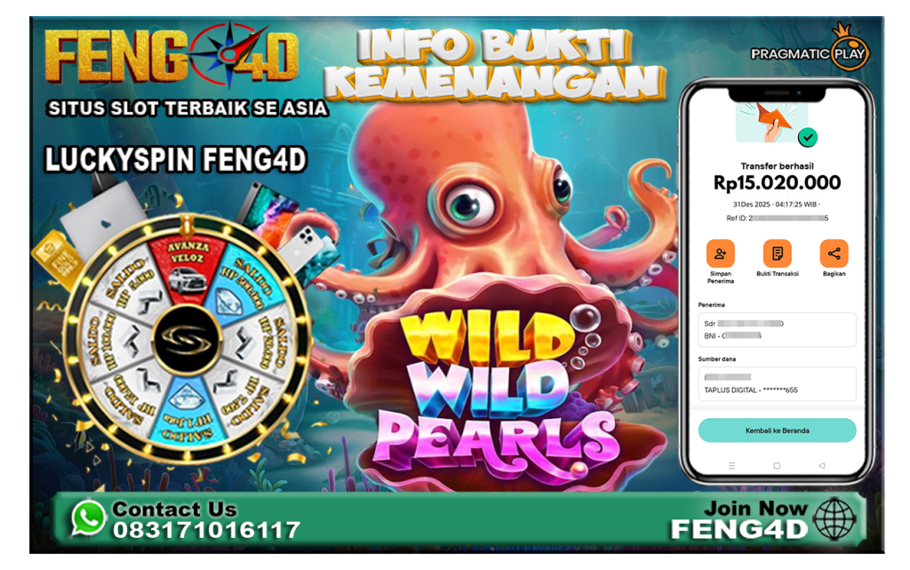 GOKIL! Modal Iseng di Slot Wild Wild Pearls, Member Feng4D Langsung WD 15 Juta Rupiah!