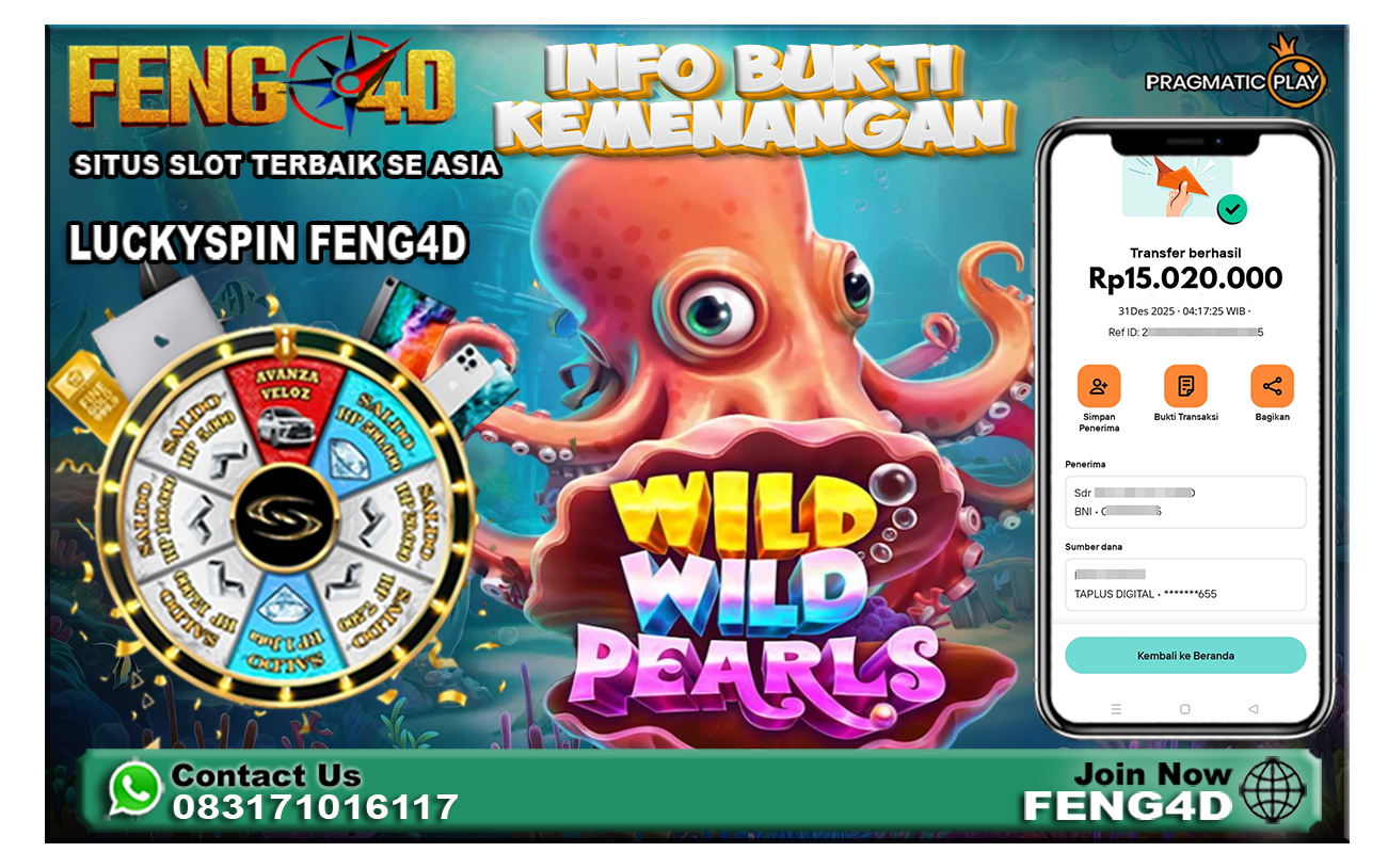 GOKIL! Modal Iseng di Slot Wild Wild Pearls, Member Feng4D Langsung WD 15 Juta Rupiah!